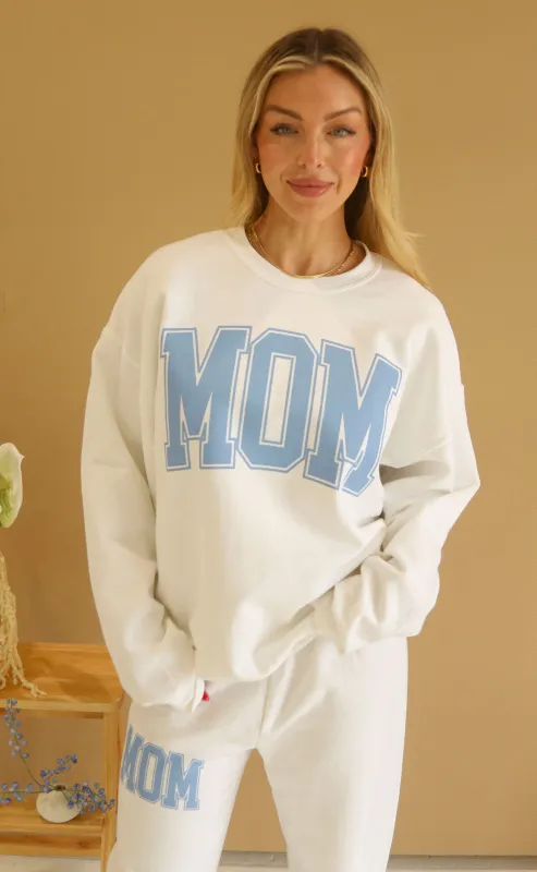 friday + saturday: classic mom sweatshirt -  blue sold by RIFFRAFF