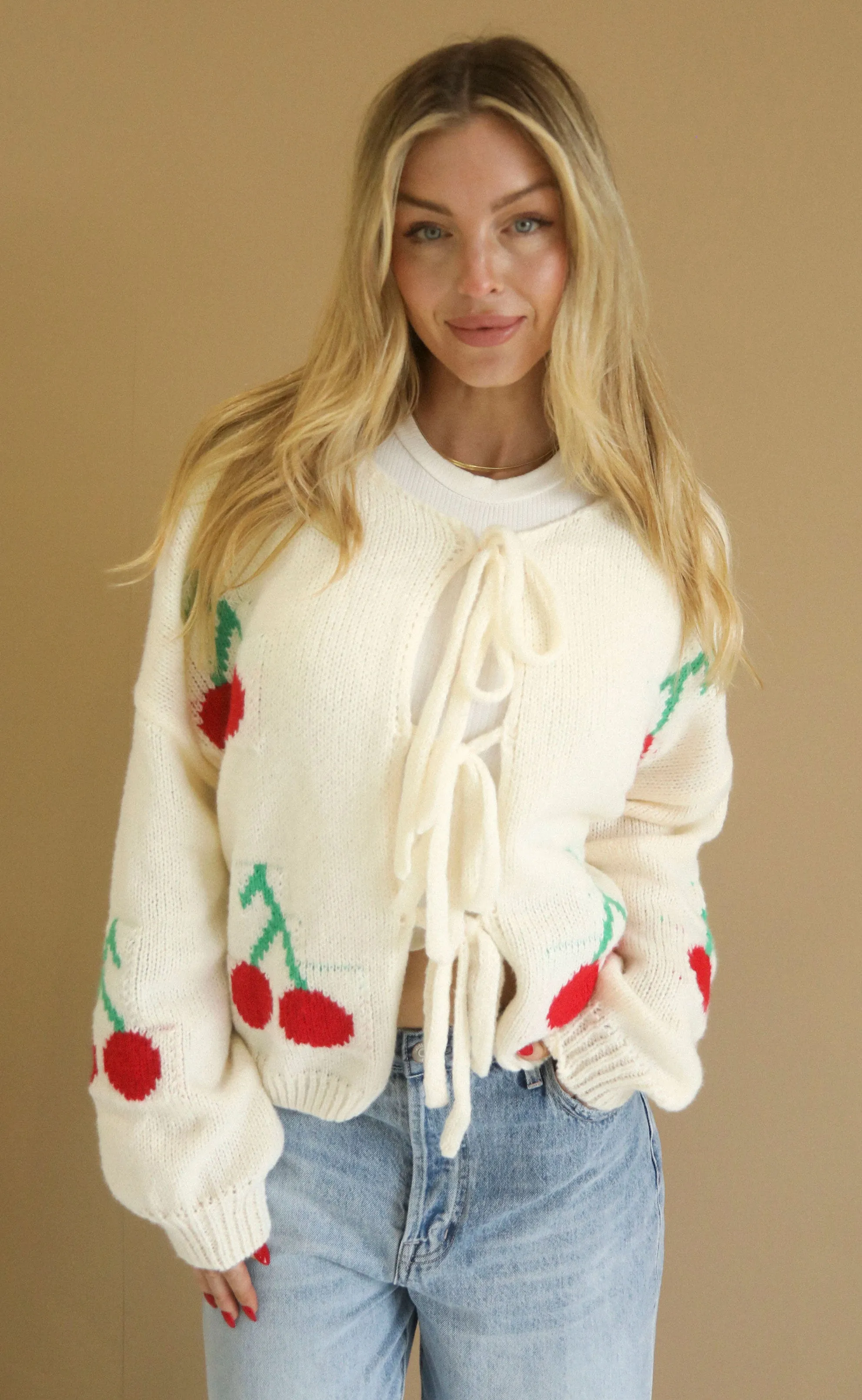 cherry on top cardigan sold by RIFFRAFF