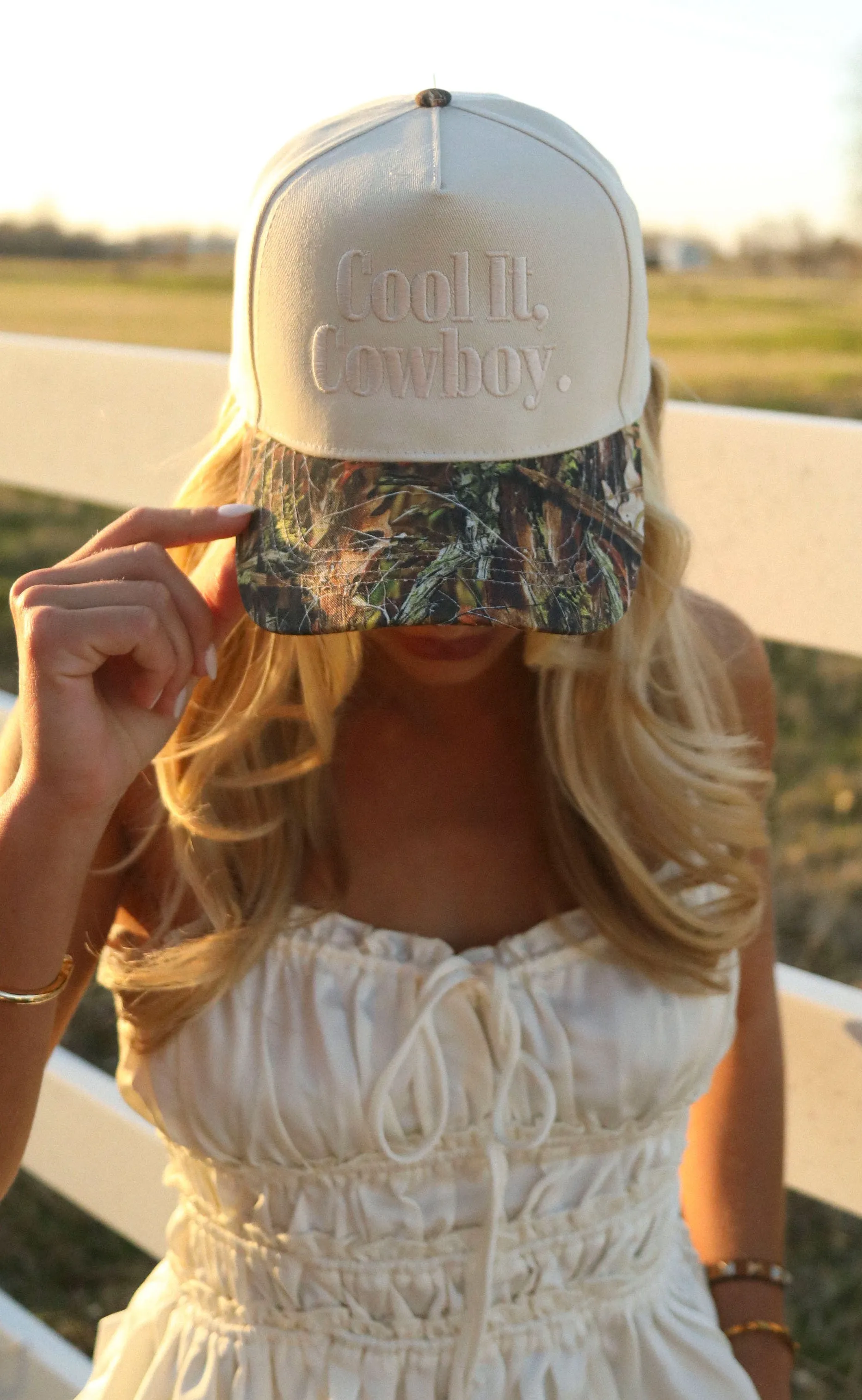 charlie southern: cool it cowboy trucker - camo sold by RIFFRAFF