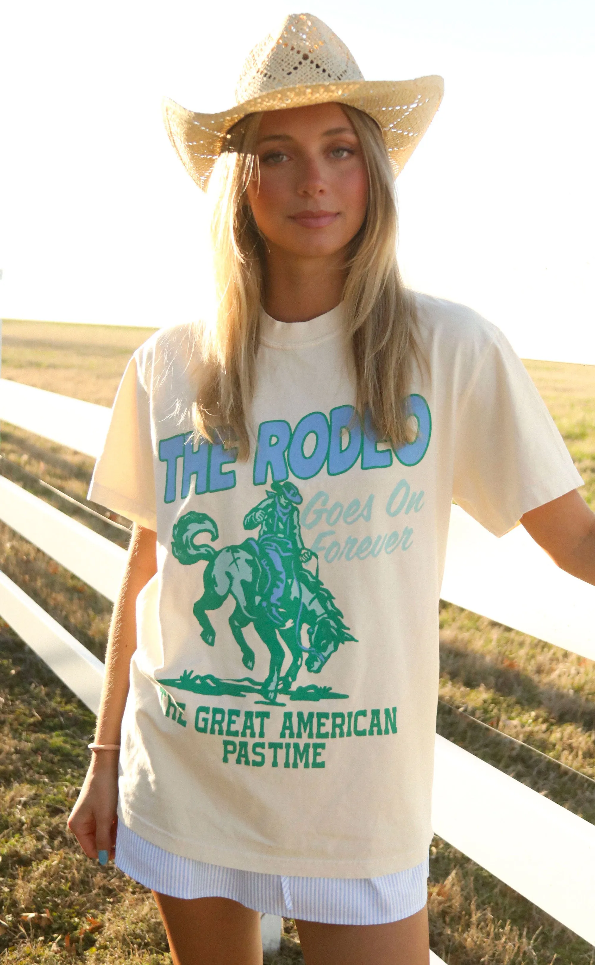 charlie southern: rodeo forever tee - cream sold by RIFFRAFF