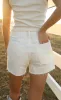 z supply: everyday hi-rise denim short - off white sold by RIFFRAFF