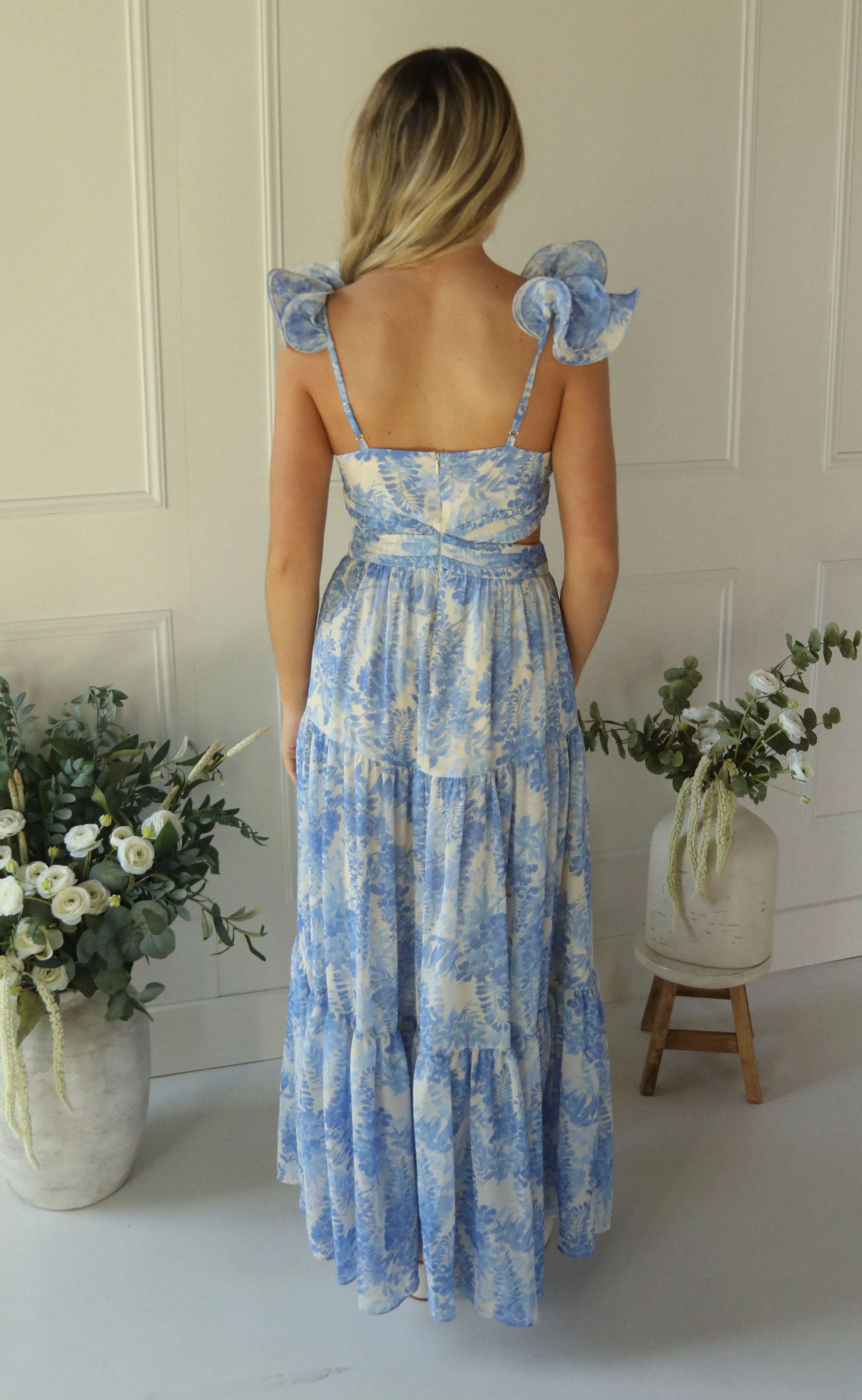 astr: fritillaria dress - blue floral sold by RIFFRAFF product image thumbnail 4