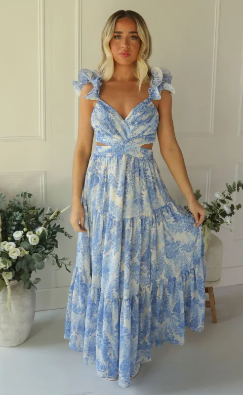 astr: fritillaria dress - blue floral made by Astr