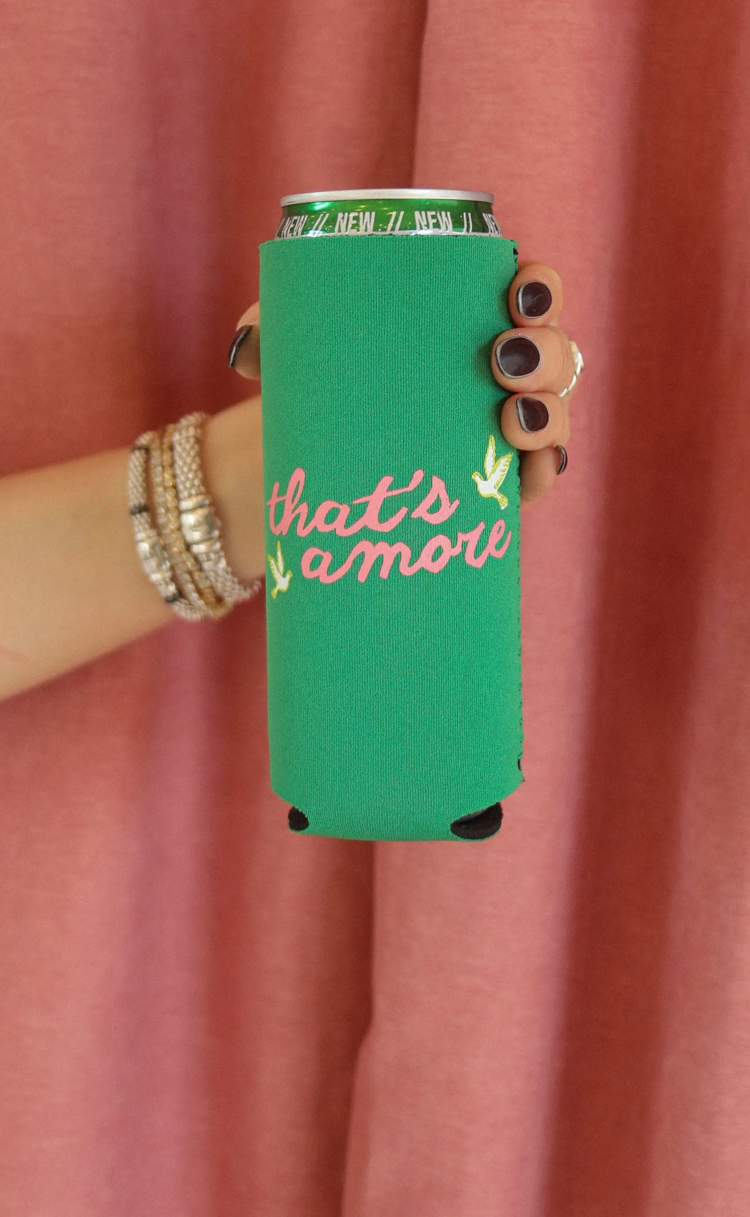 friday + saturday: that's amore koozie sold by RIFFRAFF