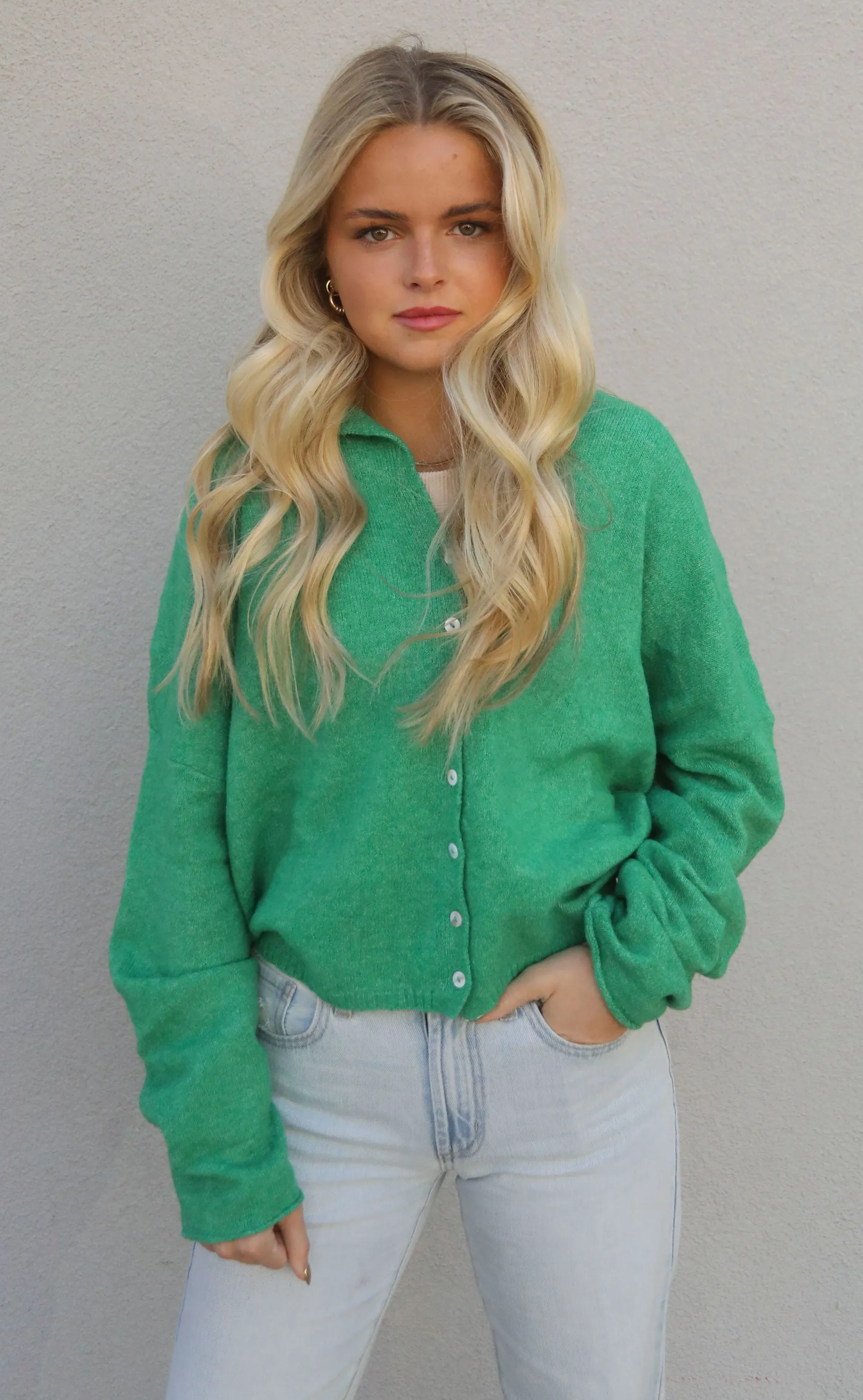 beat of your heart cardigan - green sold by RIFFRAFF