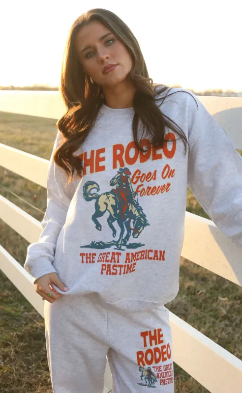 charlie southern: rodeo forever sweatshirt - grey sold by RIFFRAFF