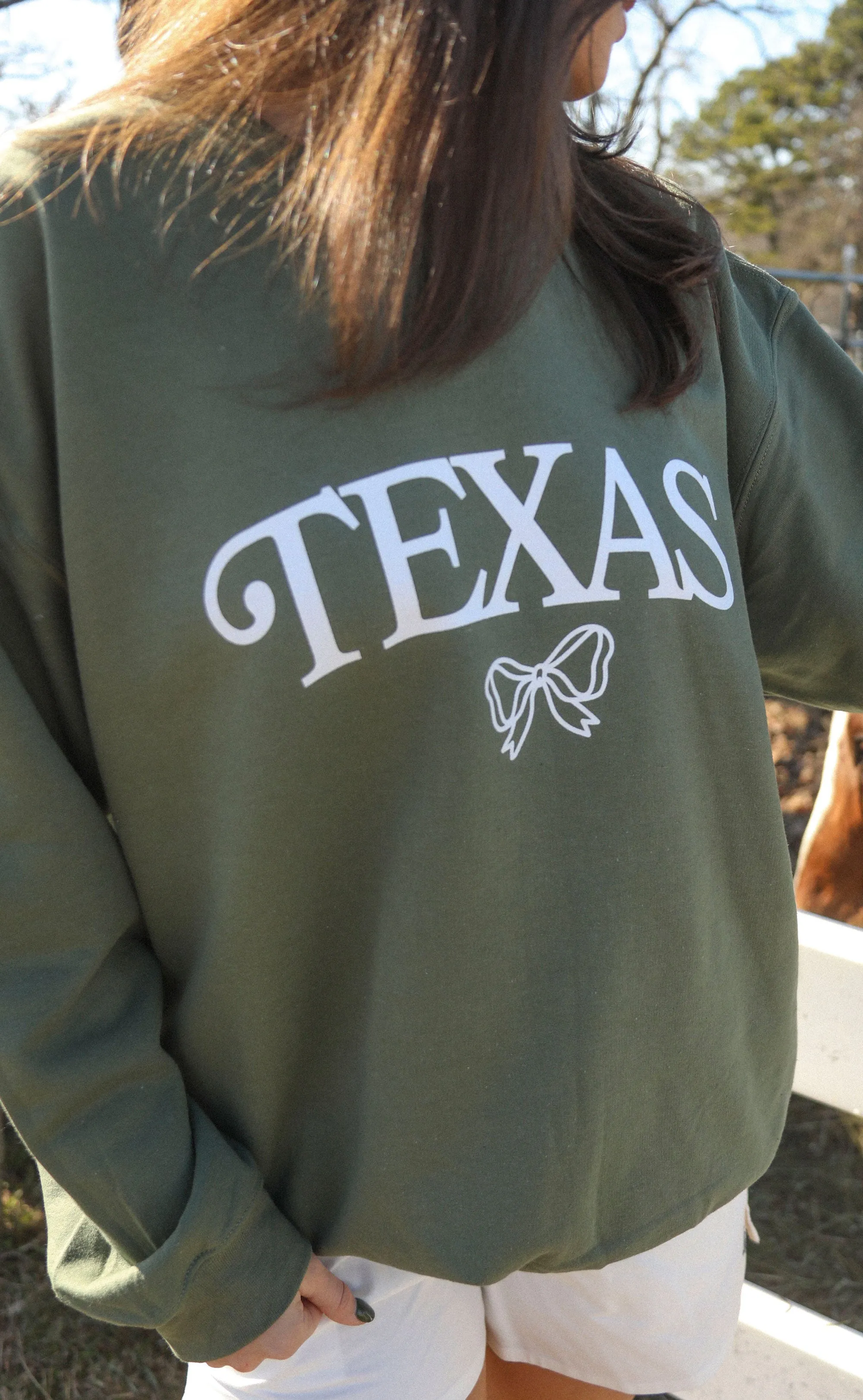 charlie southern: texas bow sweatshirt - green sold by RIFFRAFF product image thumbnail 3