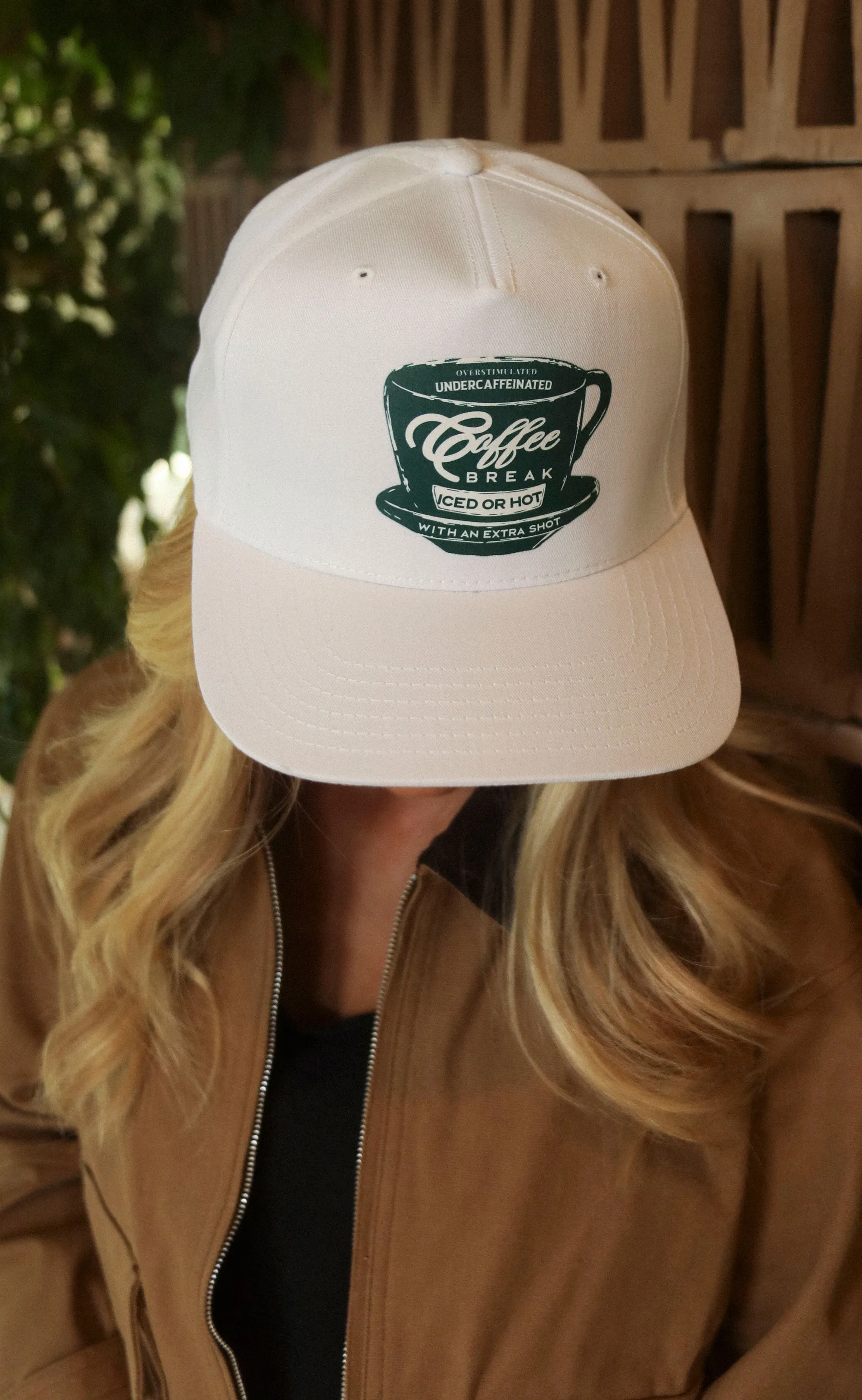 friday + saturday: coffee break trucker hat sold by RIFFRAFF
