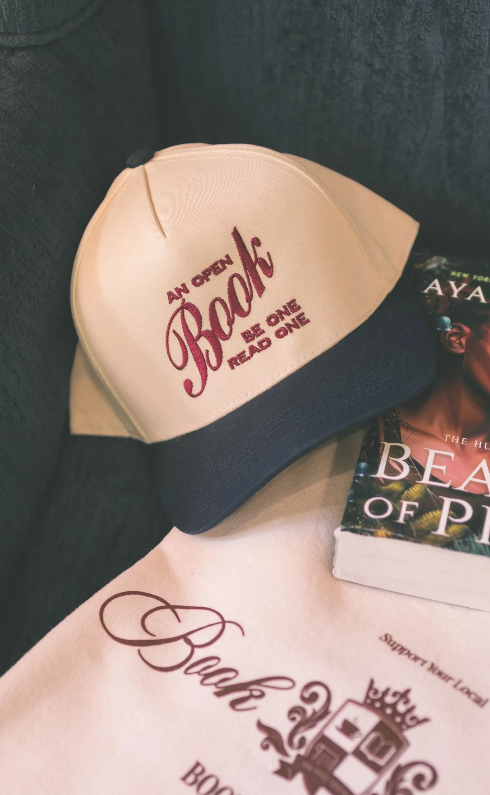 friday + saturday x jo johnson overby: open book trucker hat sold by RIFFRAFF product image thumbnail 2