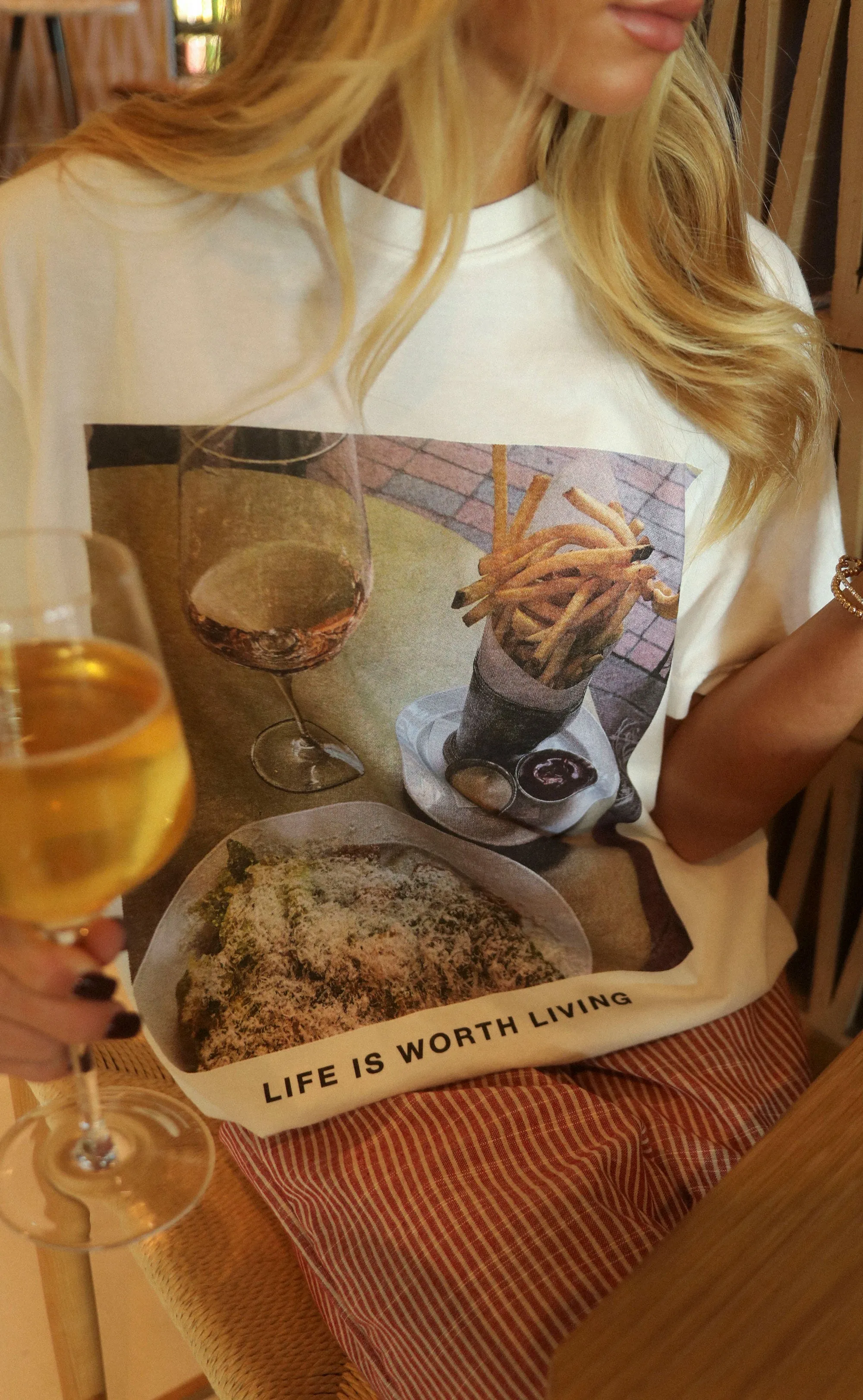 friday + saturday: life is worth living t shirt sold by RIFFRAFF product image thumbnail 2