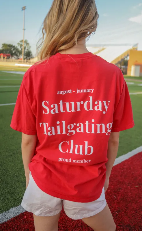 charlie southern: saturday tailgating club t shirt - red sold by RIFFRAFF