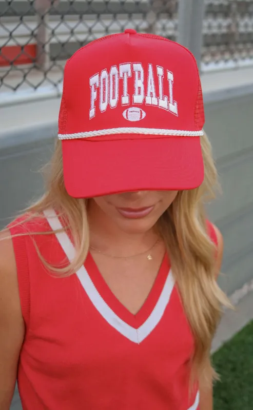 charlie southern: football trucker hat - red sold by RIFFRAFF