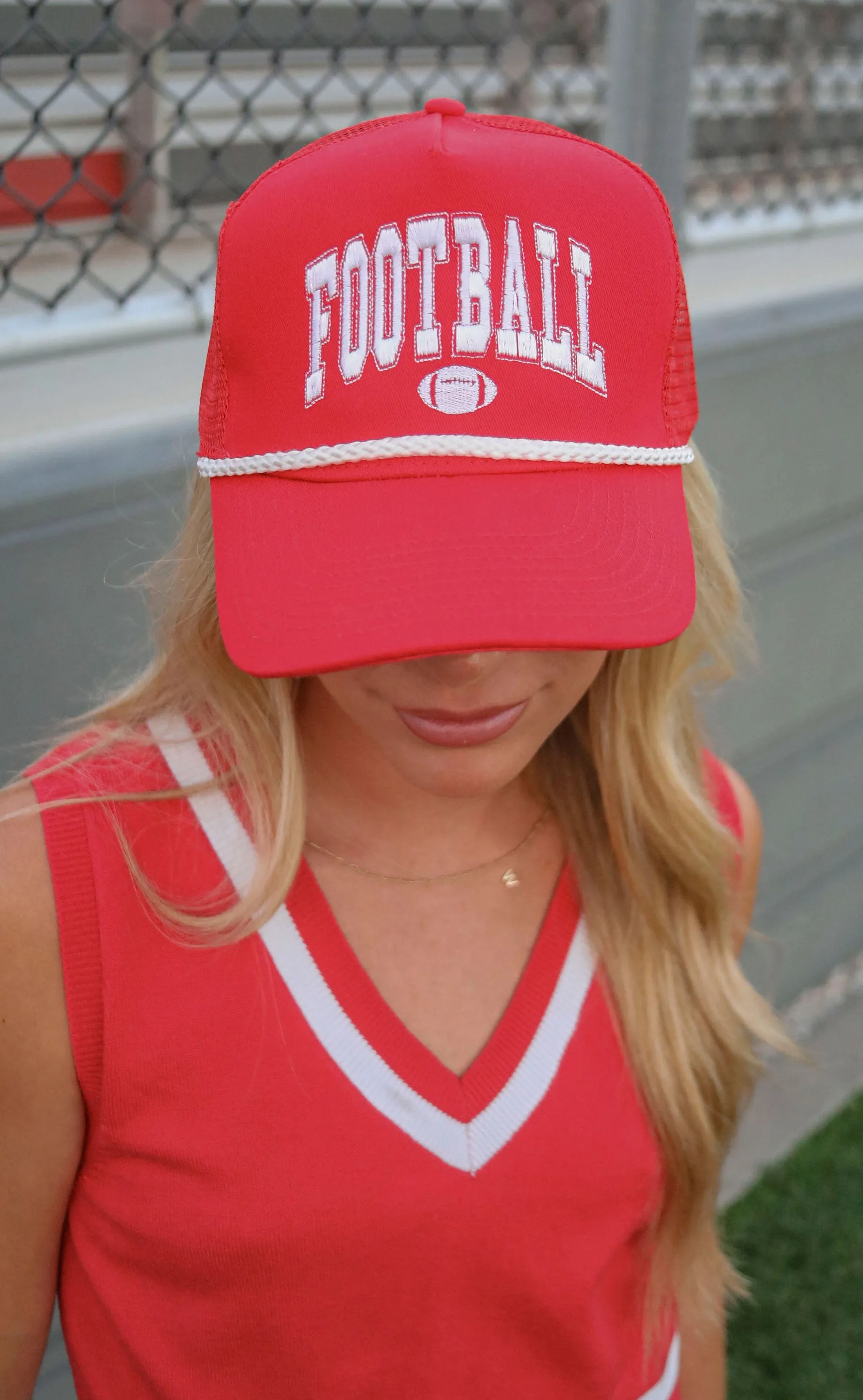 charlie southern: football trucker hat - red sold by RIFFRAFF