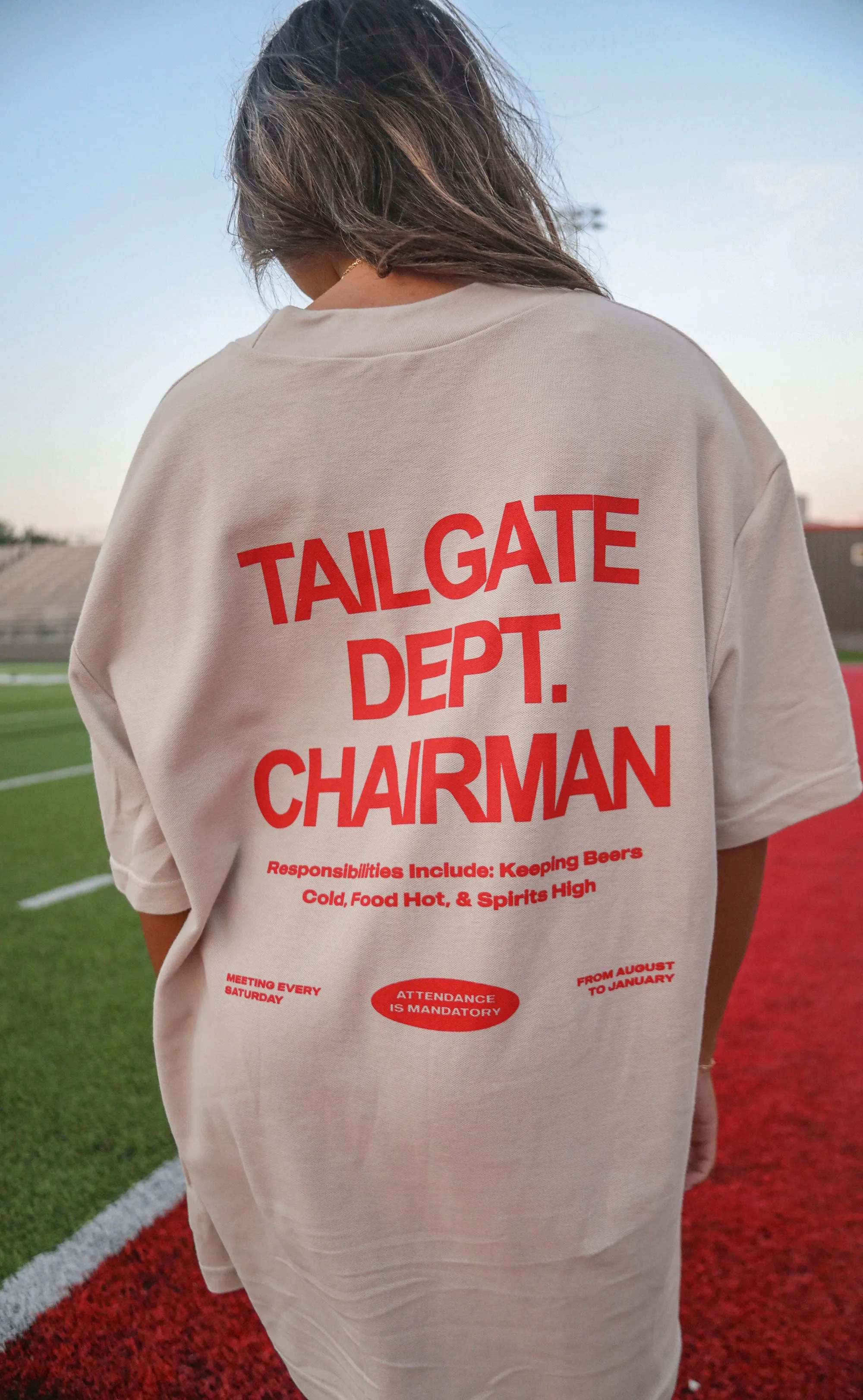 friday + saturday: tailgate department chairman t shirt sold by RIFFRAFF product image thumbnail 3
