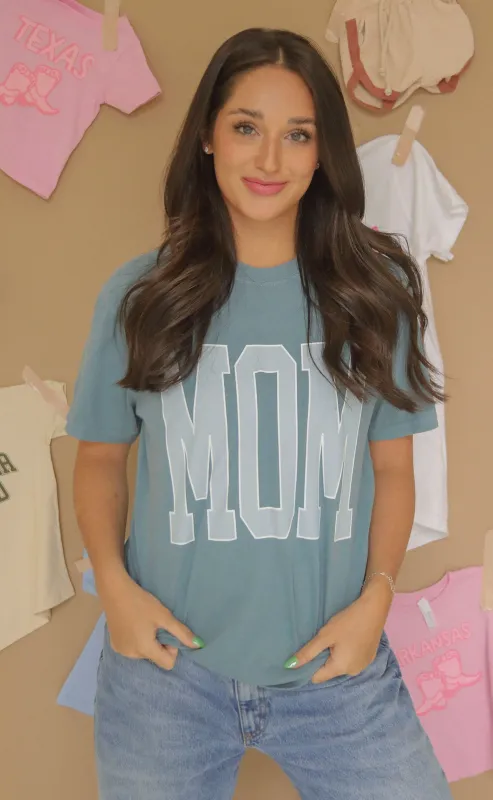 charlie southern: mom t shirt - blue sold by RIFFRAFF