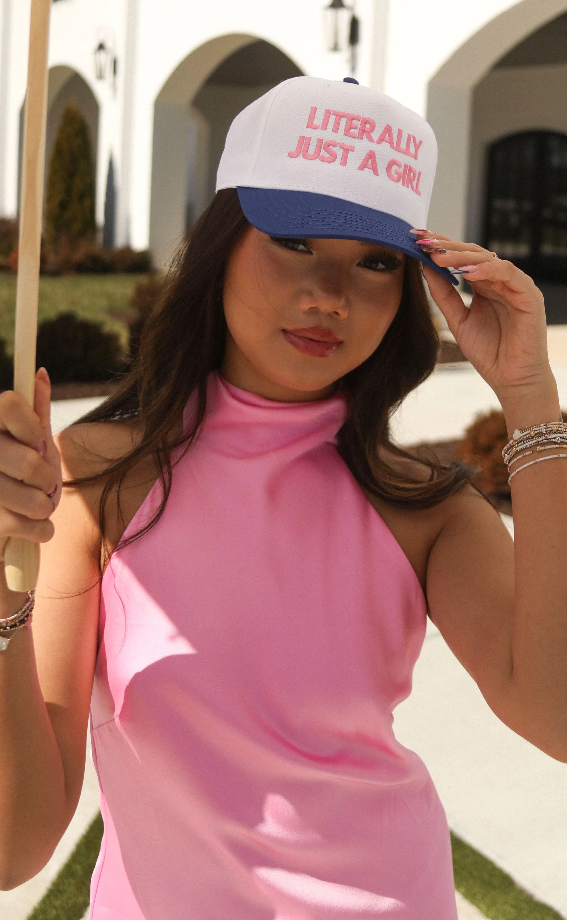 friday + saturday: just a girl trucker hat sold by RIFFRAFF product image thumbnail 2