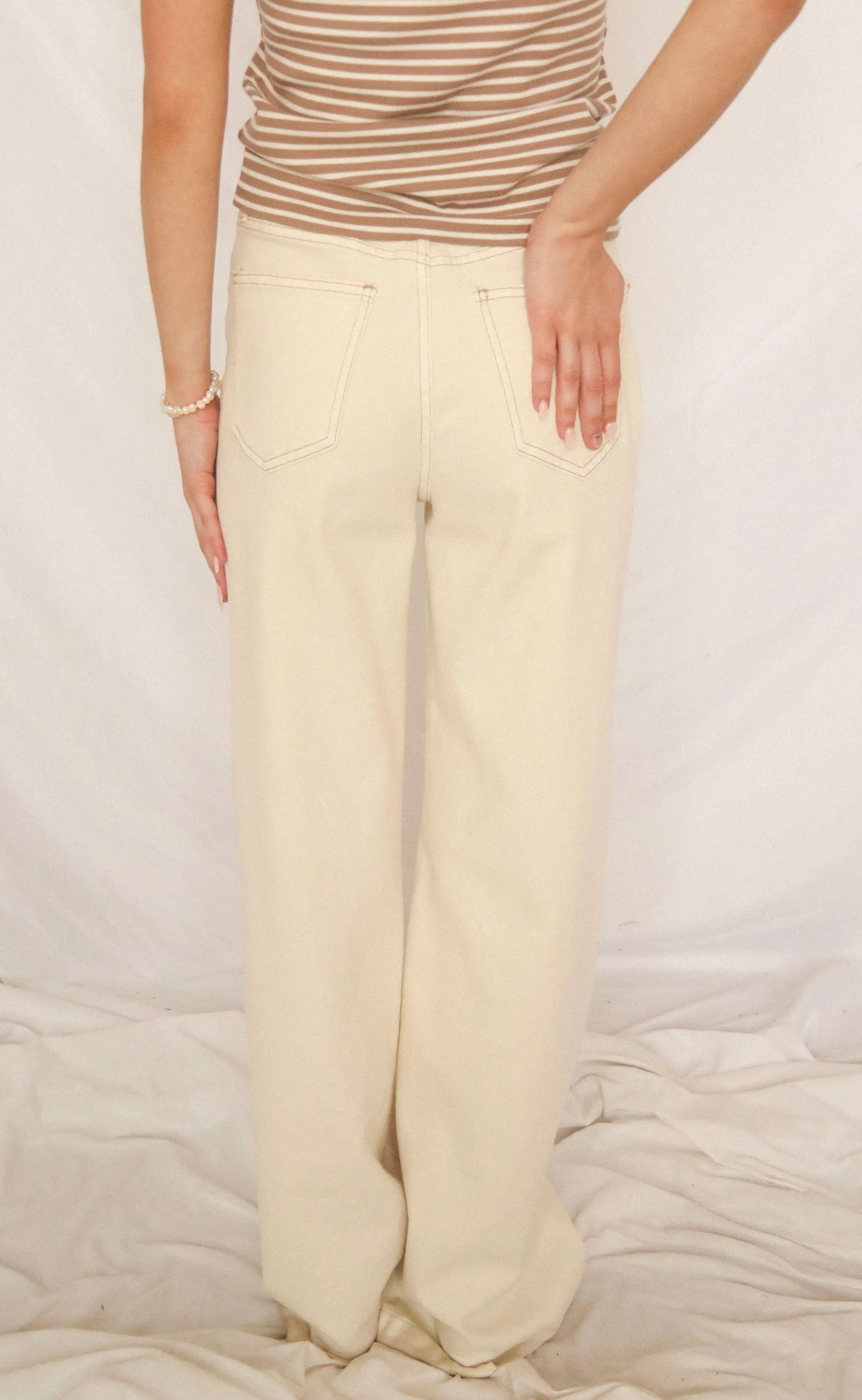 pistola: lana high rise wide leg - ecru sold by RIFFRAFF product image thumbnail 2