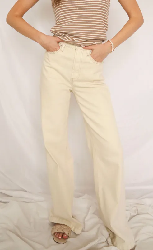 pistola: lana high rise wide leg - ecru made by Pistola