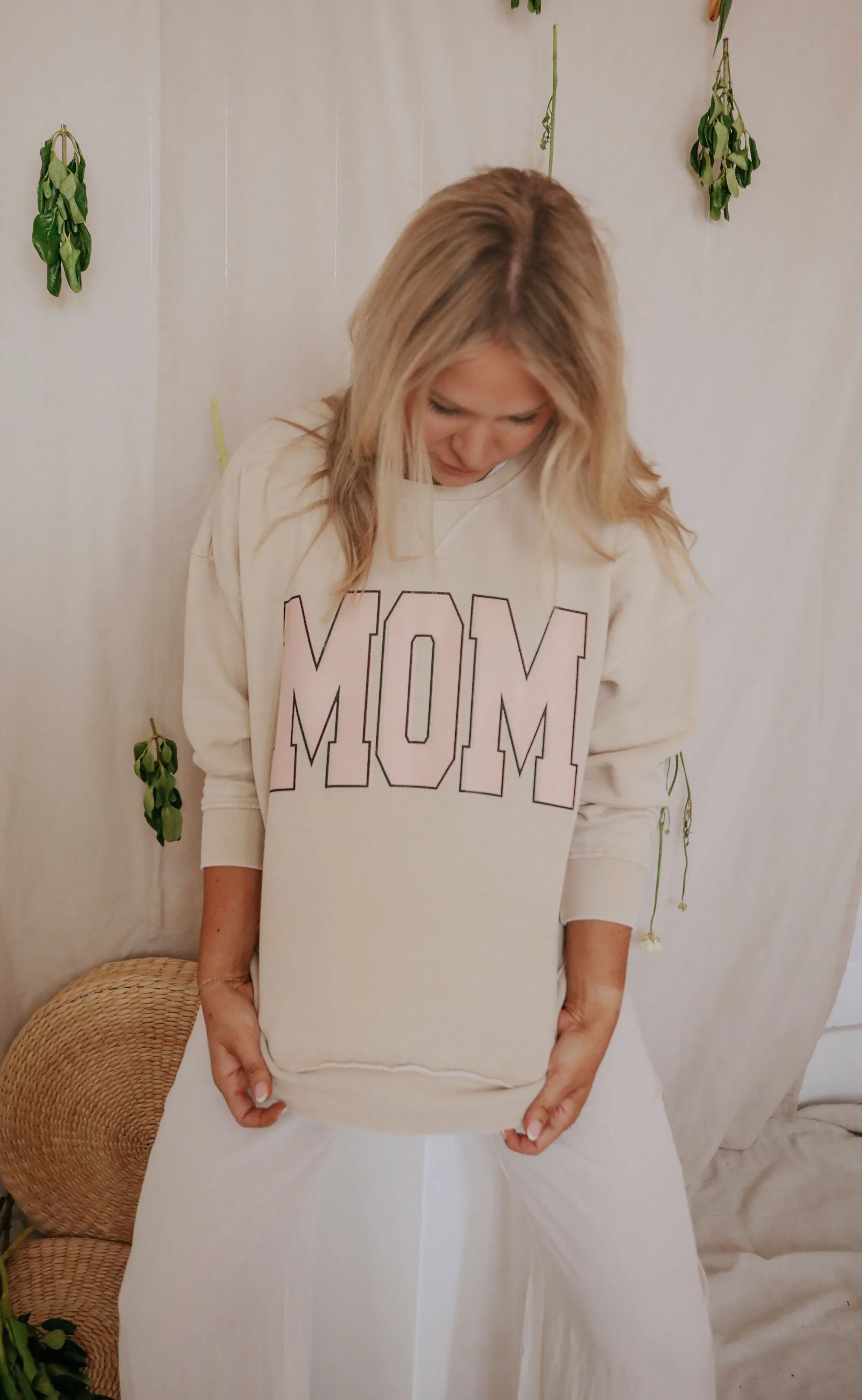 charlie southern: mom hi low sweatshirt - neutral sold by RIFFRAFF product image thumbnail 2