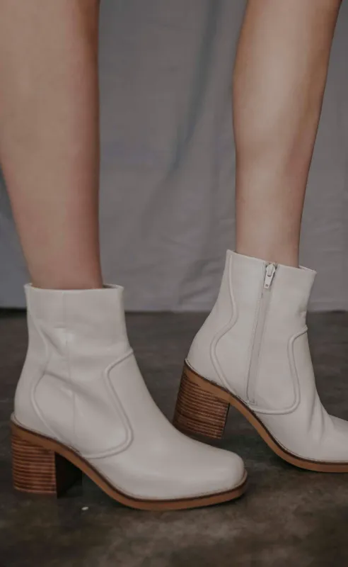 seychelles: delicacy leather boot - white sold by RIFFRAFF