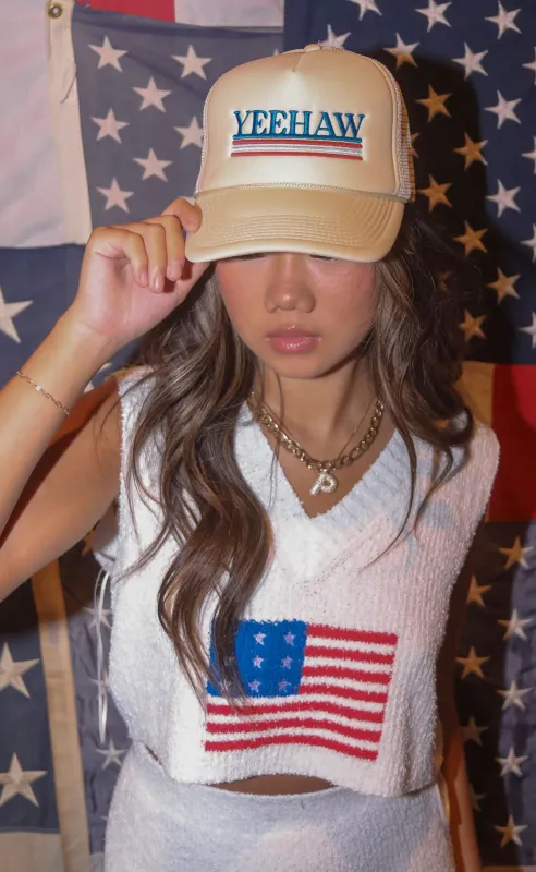 charlie southern: yeehaw trucker - red/blue sold by RIFFRAFF