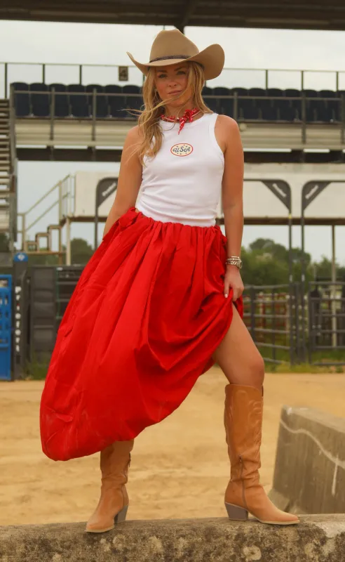 firecracker flare maxi skirt sold by RIFFRAFF