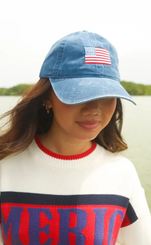 friday + saturday: usa flag hat sold by RIFFRAFF