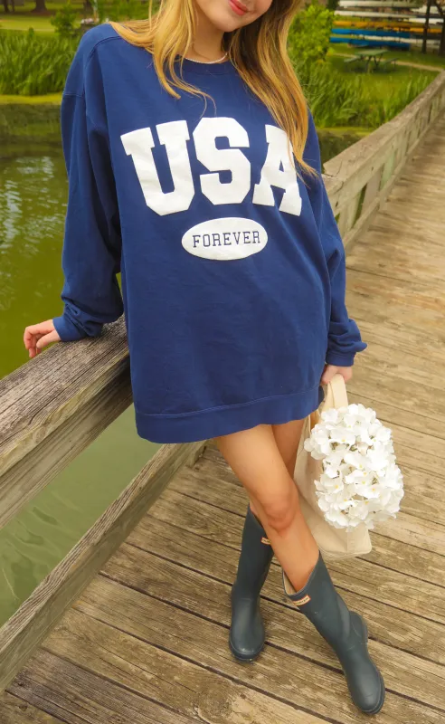 friday + saturday: usa forever puff sweatshirt made by RIFFRAFF