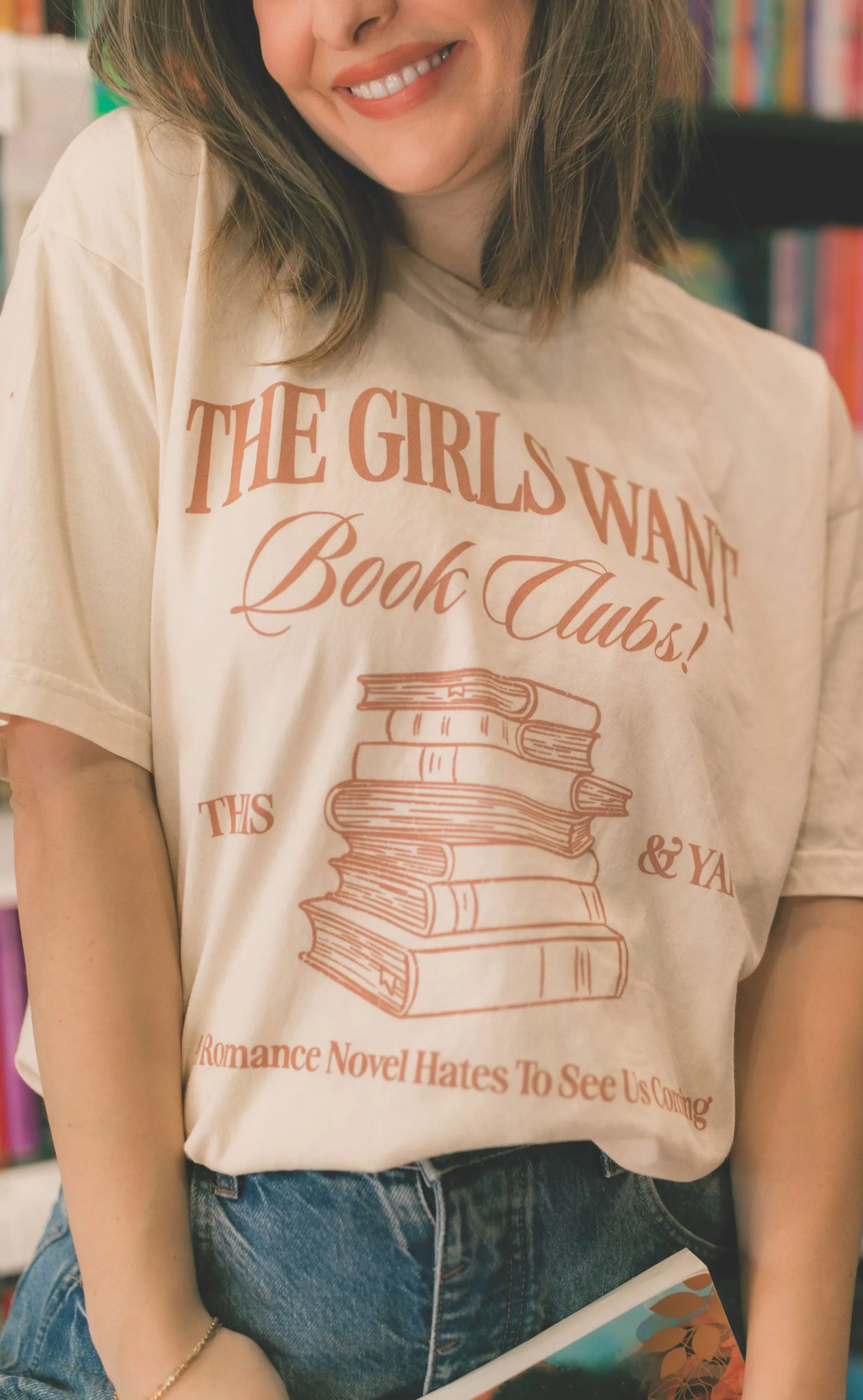 friday + saturday x jo johnson overby: girls want books t shirt sold by RIFFRAFF product image thumbnail 2