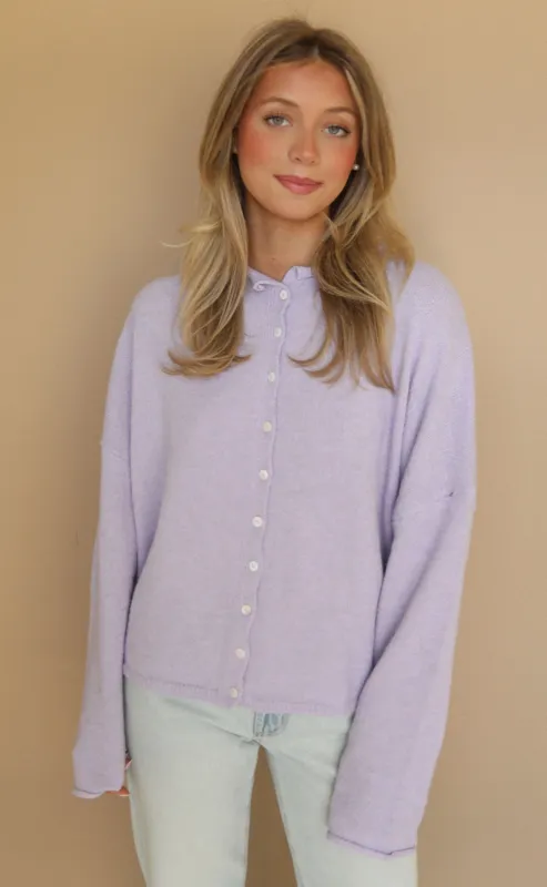 beat of your heart cardigan - lavender sold by RIFFRAFF