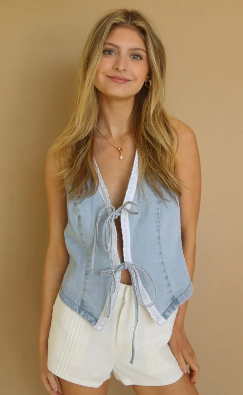 love you all over again denim top sold by RIFFRAFF