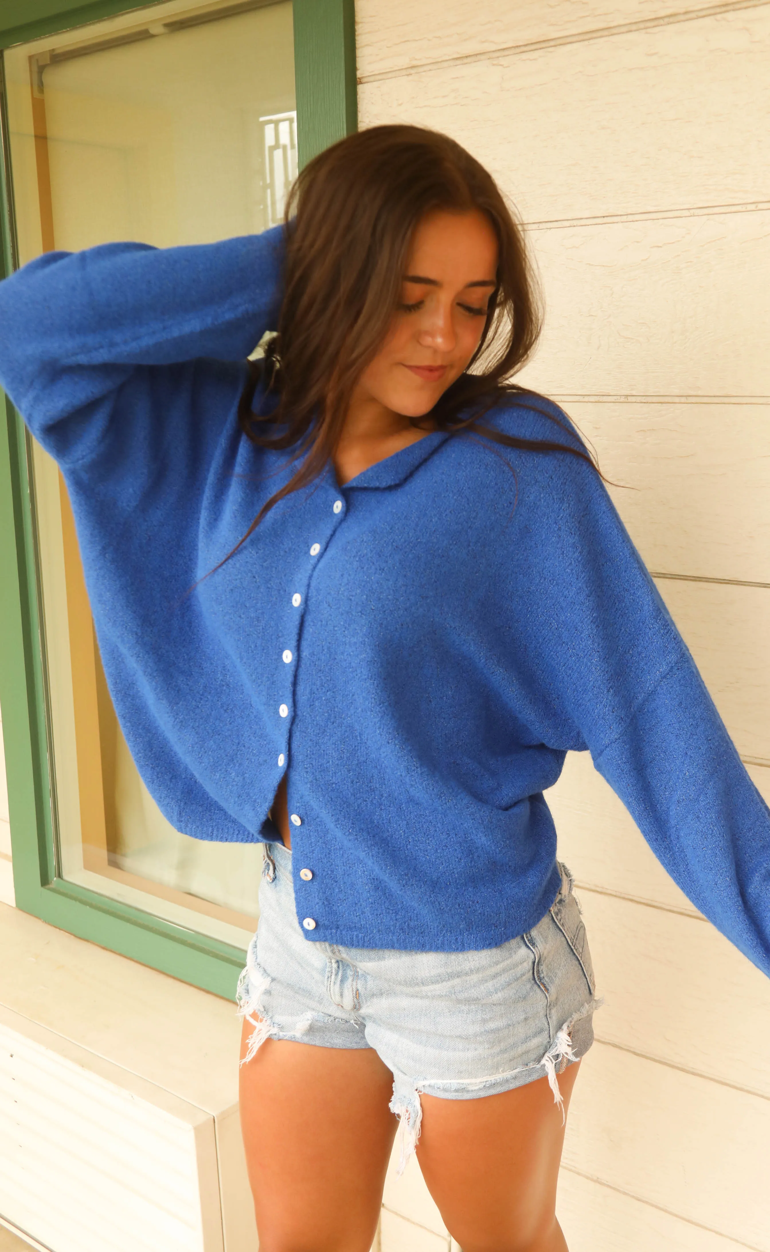 beat of your heart cardigan - royal blue sold by RIFFRAFF product image thumbnail 2