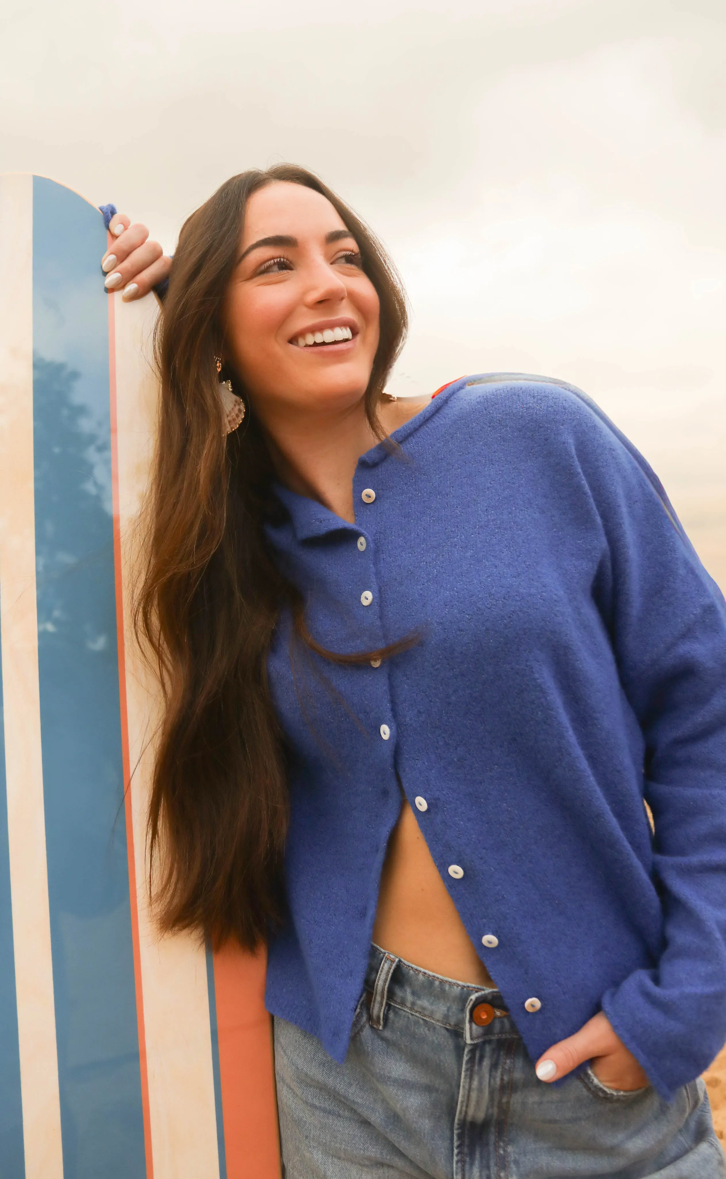 beat of your heart cardigan - royal blue sold by RIFFRAFF