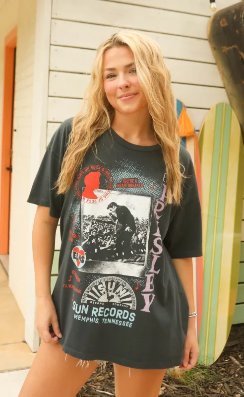 daydreamer: sun records x elvis polaroid collage merch tee sold by RIFFRAFF