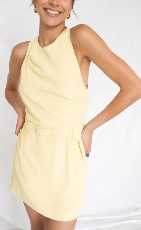 on a roll butter mini dress sold by RIFFRAFF