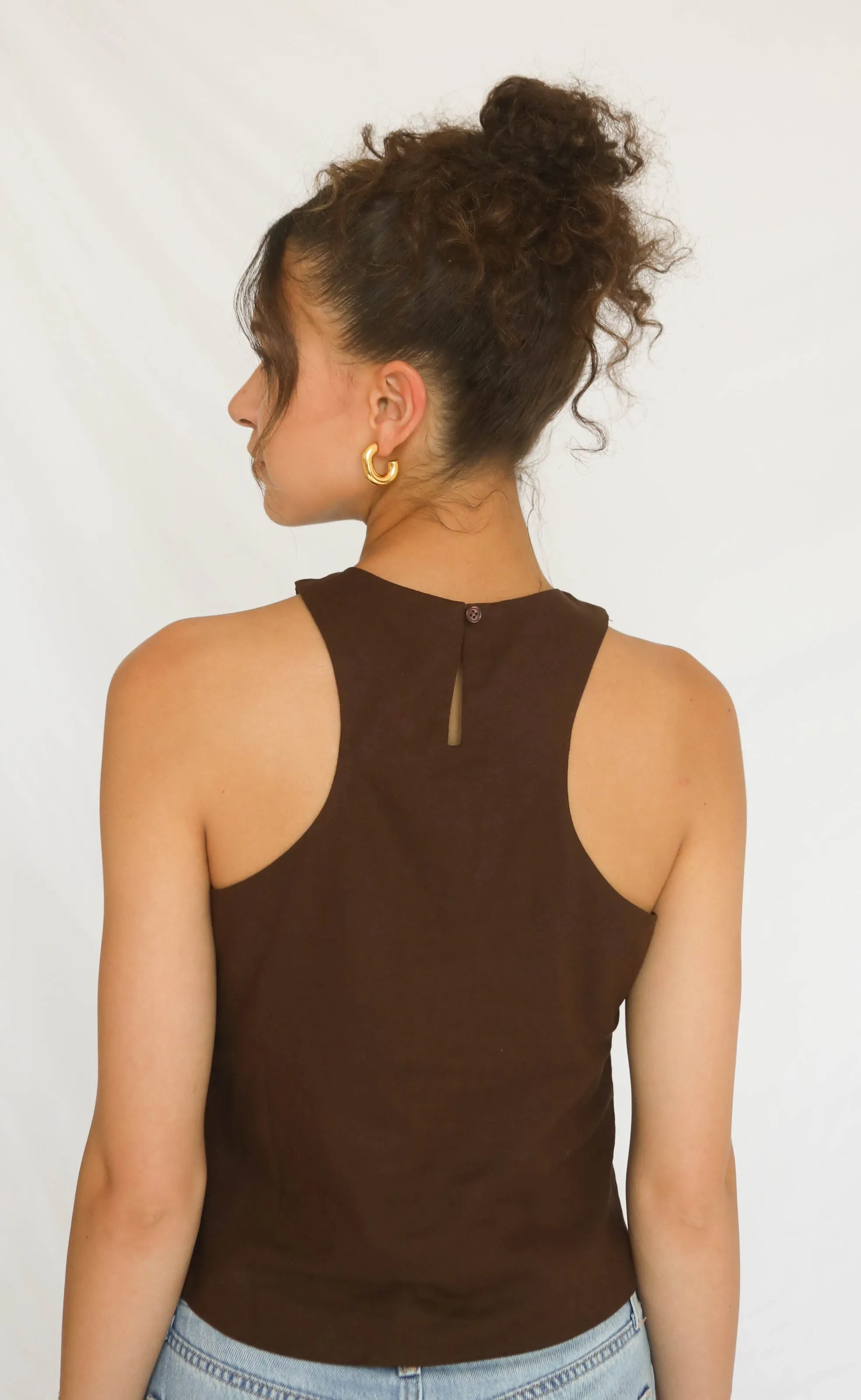buckle and grace halter top - brown sold by RIFFRAFF product image thumbnail 3