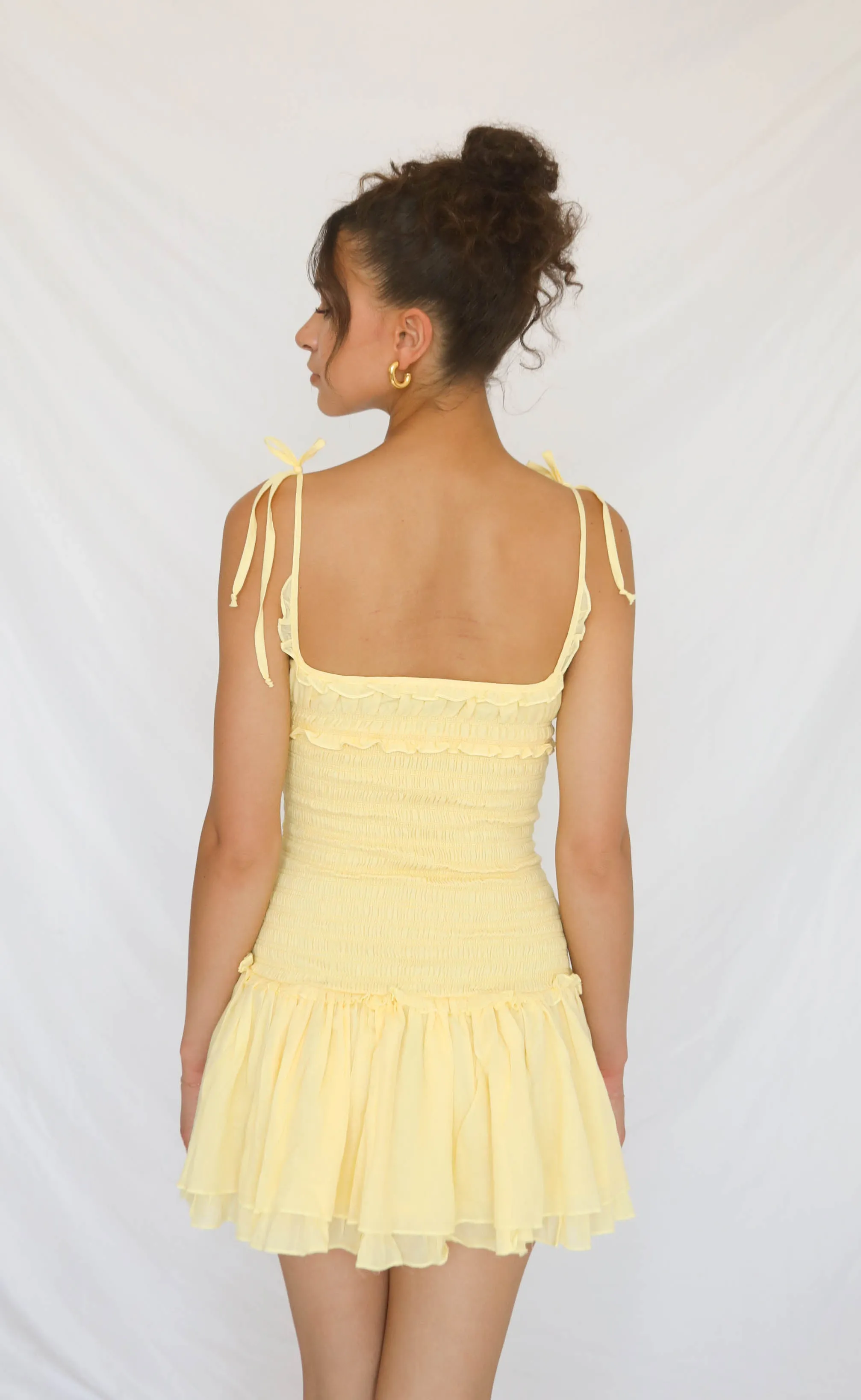 lemon drop ruffle mini dress sold by RIFFRAFF product image thumbnail 2