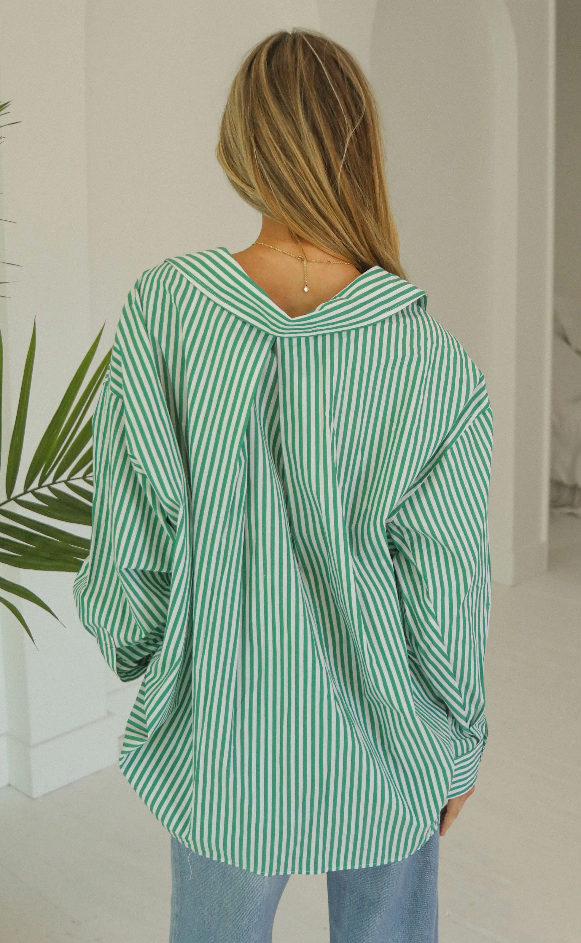 luna striped shirt - green sold by RIFFRAFF product image thumbnail 3