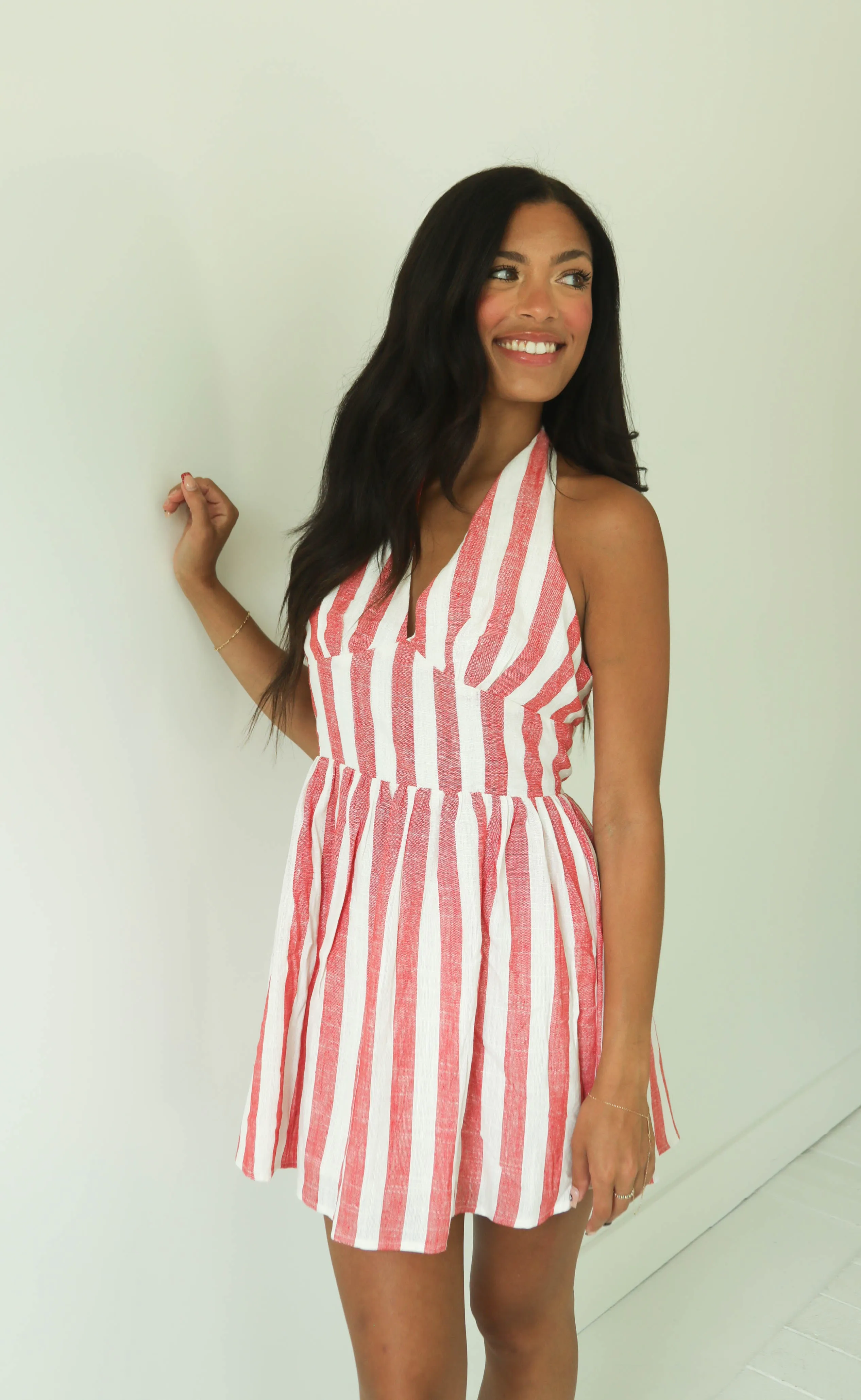 saltwater sangria striped halter mini dress sold by RIFFRAFF product image thumbnail 2