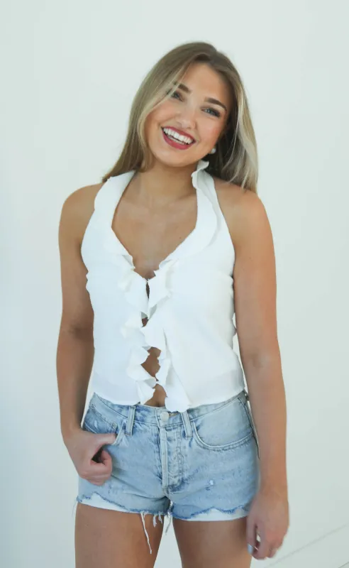 win runs out halter top sold by RIFFRAFF