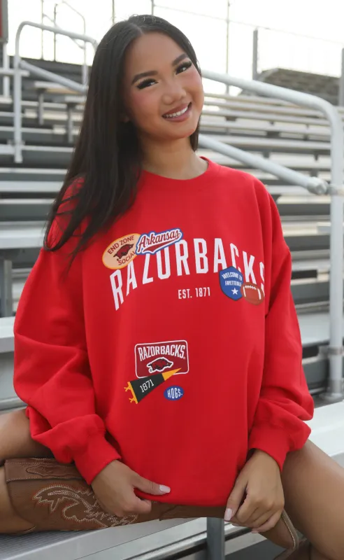 charlie southern: razorback patches sweatshirt sold by RIFFRAFF