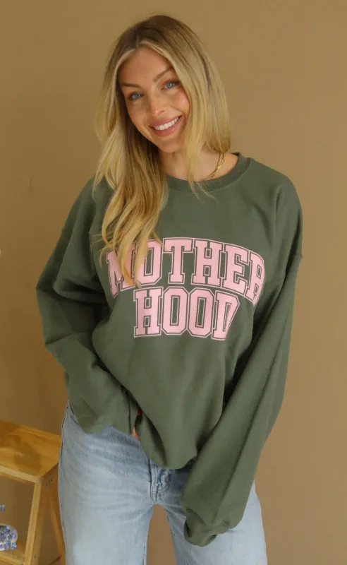 charlie southern: motherhood sweatshirt - green sold by RIFFRAFF