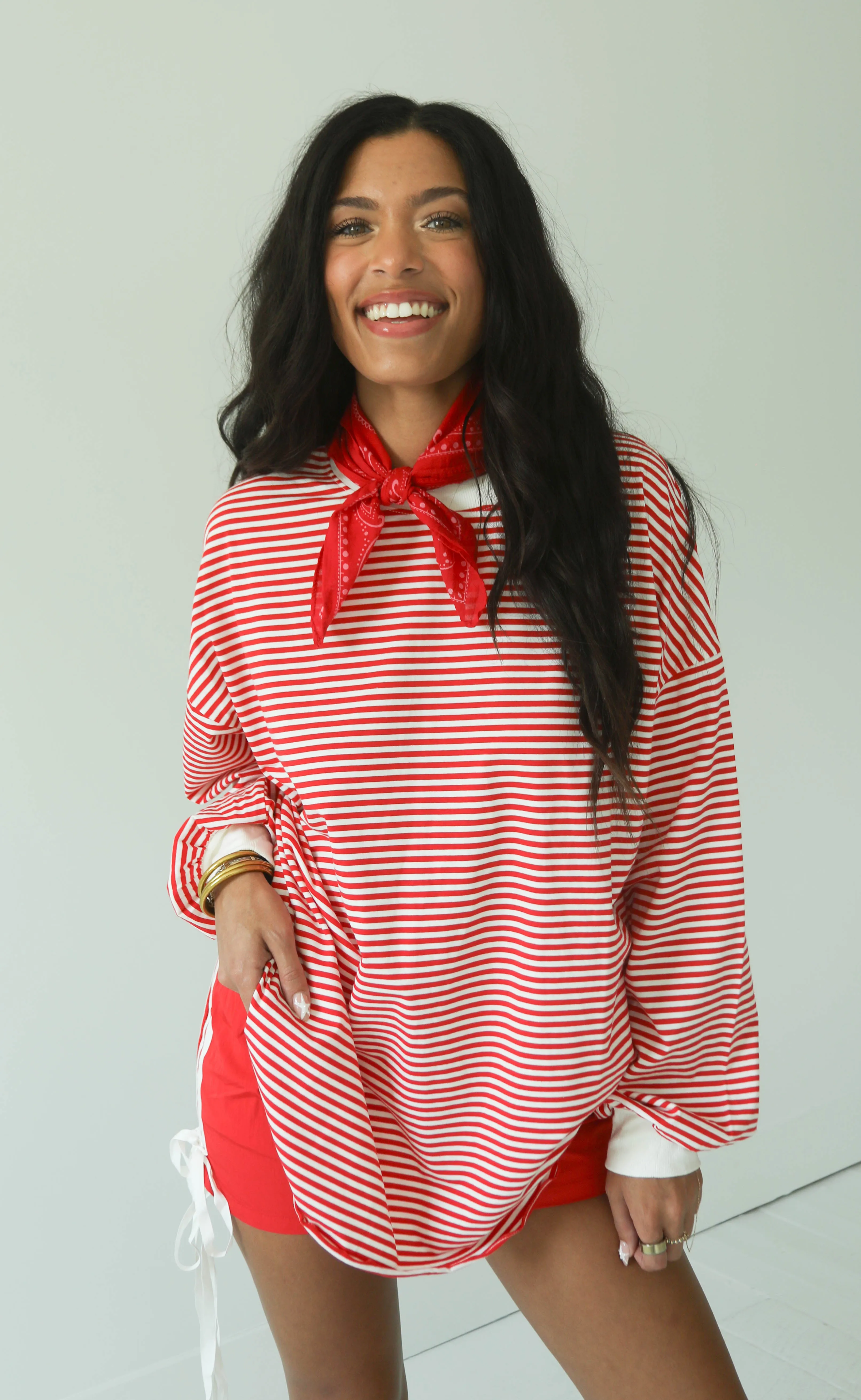 pull me in long sleeve top - red sold by RIFFRAFF product image thumbnail 2