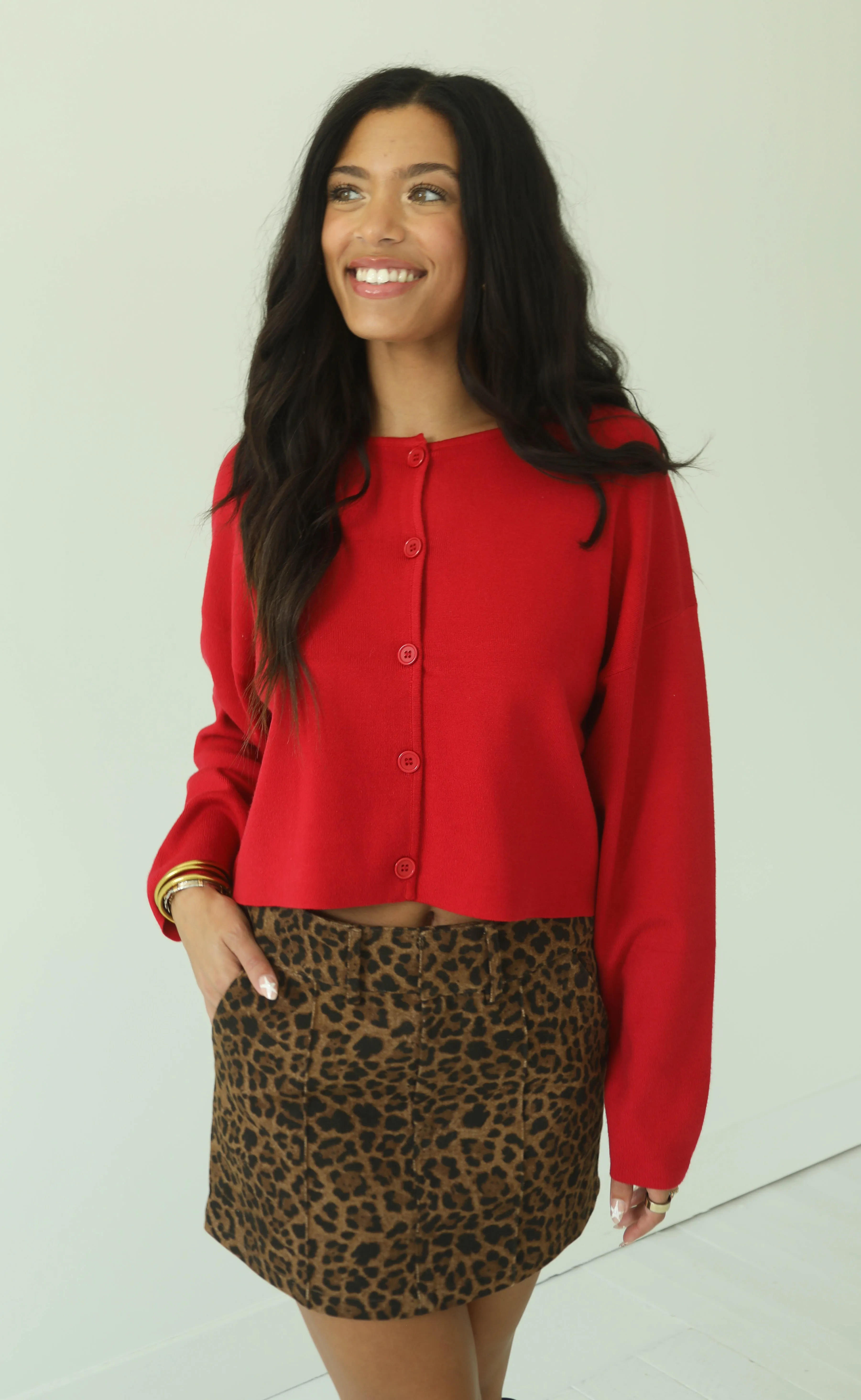 caught my eye sweater cardigan - red sold by RIFFRAFF