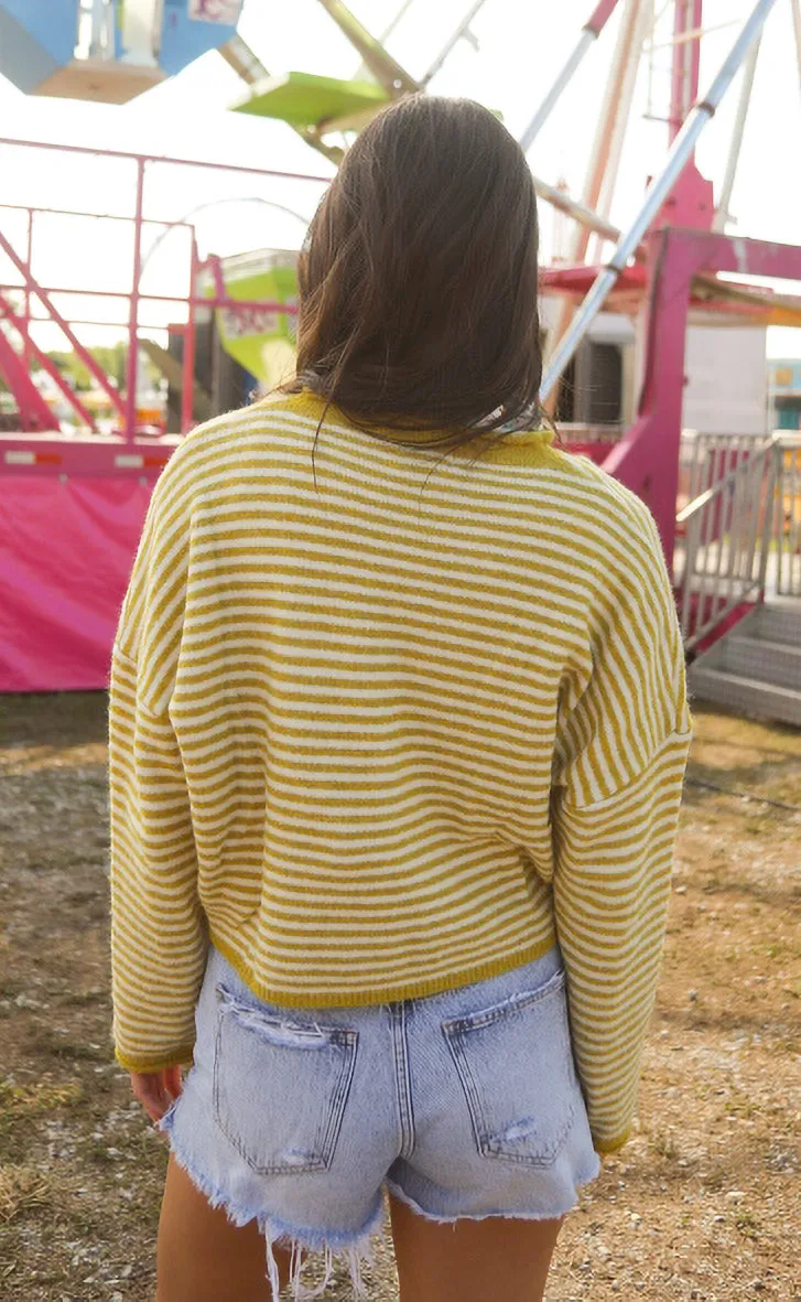 beat of your heart cardigan - yellow stripe sold by RIFFRAFF product image thumbnail 4
