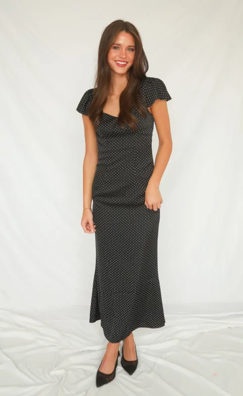 open invitation polka dot maxi dress sold by RIFFRAFF