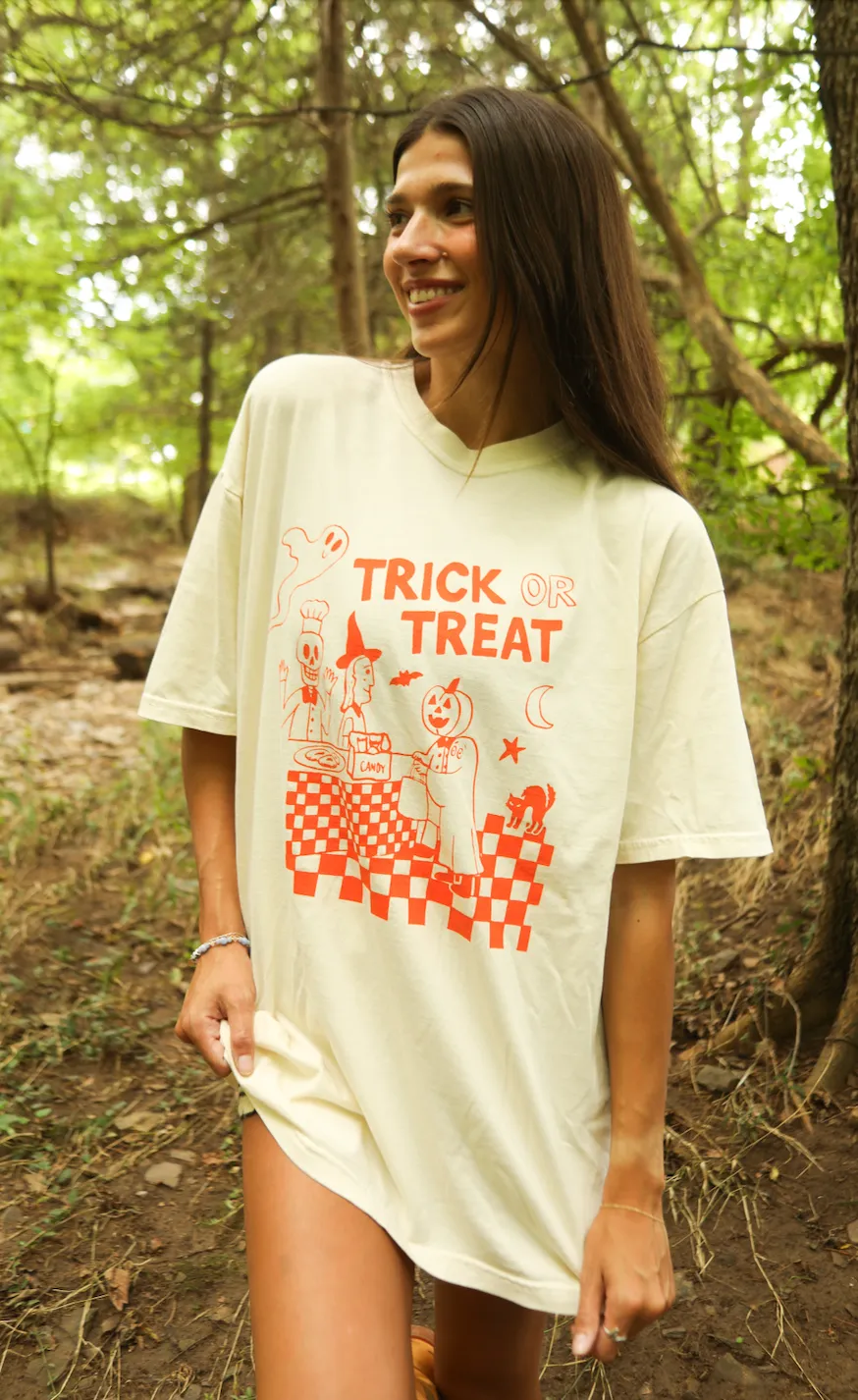 friday + saturday: trick or treat tee sold by RIFFRAFF