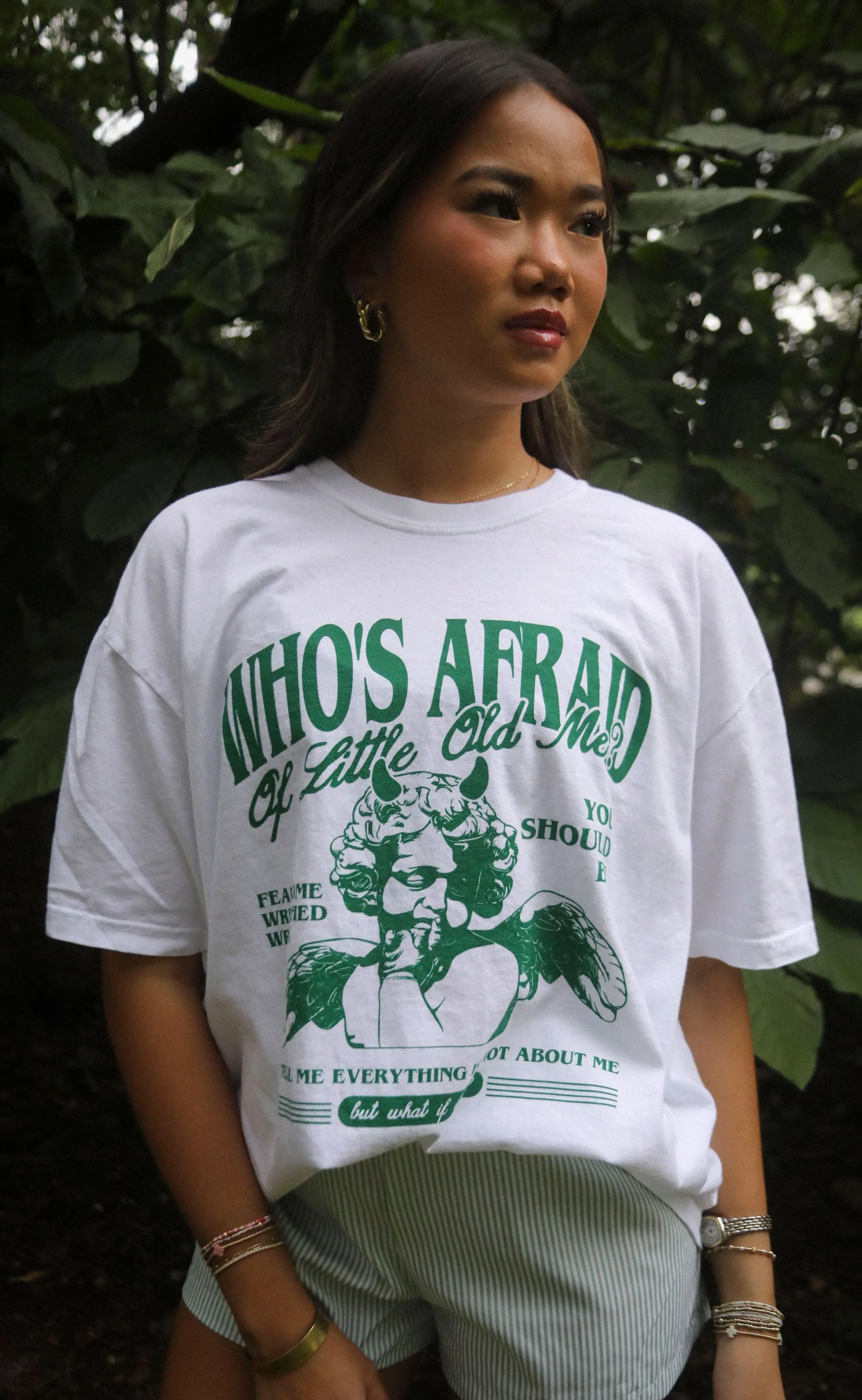 friday + saturday: little old me t shirt sold by RIFFRAFF