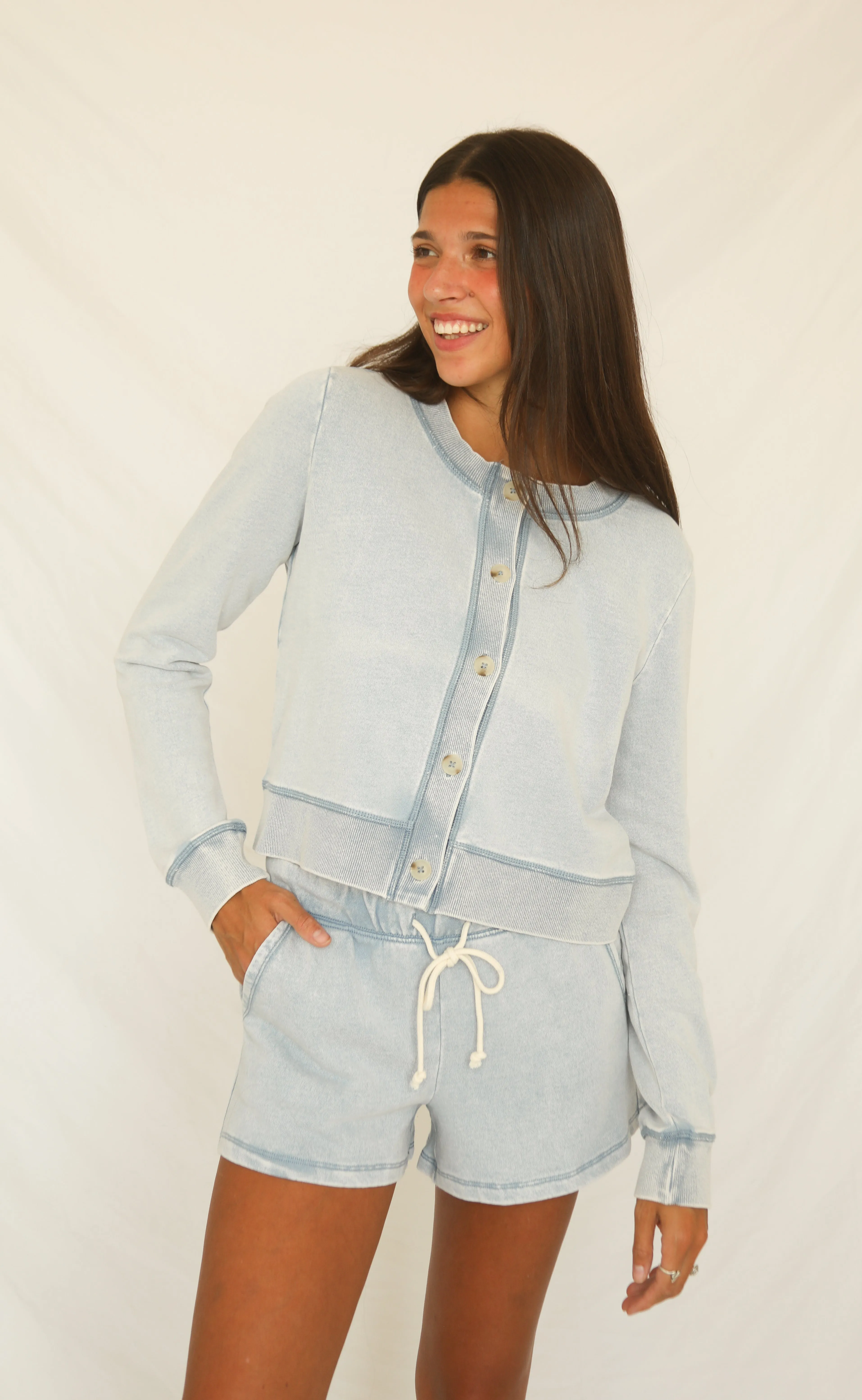 z supply: daily knit denim cardigan sold by RIFFRAFF product image thumbnail 2