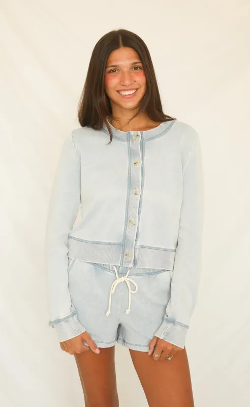 z supply: daily knit denim cardigan sold by RIFFRAFF